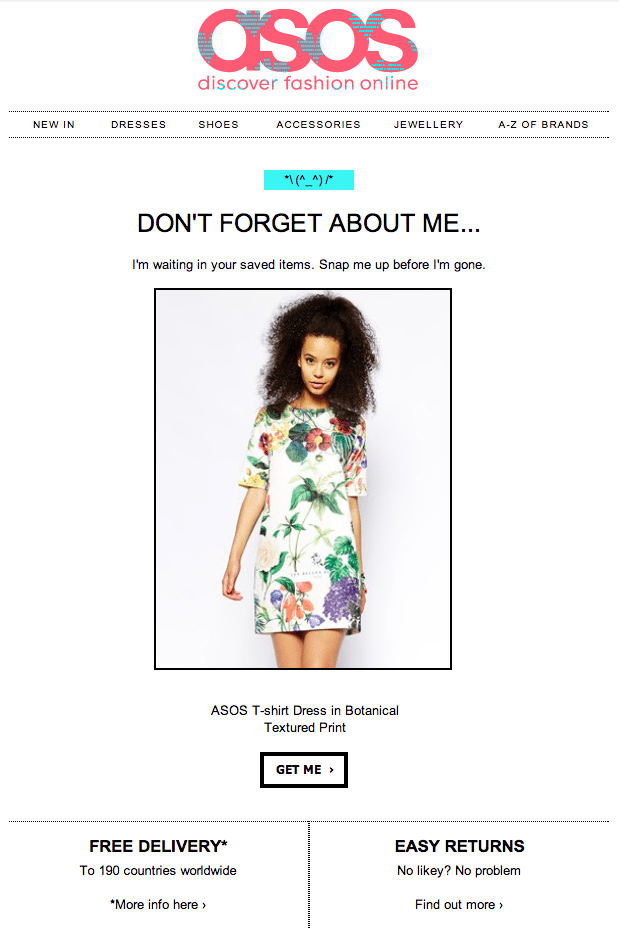 Asos-Abandoned Cart Email-Tips from Pro