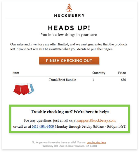 Huckberry-Abandoned Cart Email-Tips from Pro
