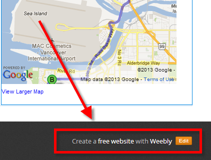 best free web hosting: Weebly ads