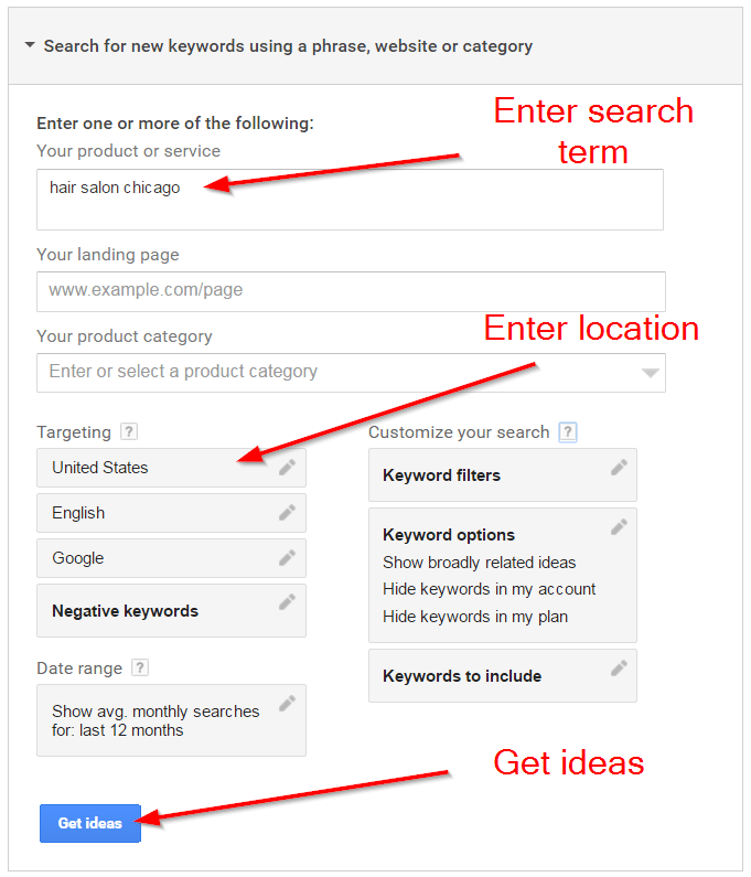 enter search term google ranking