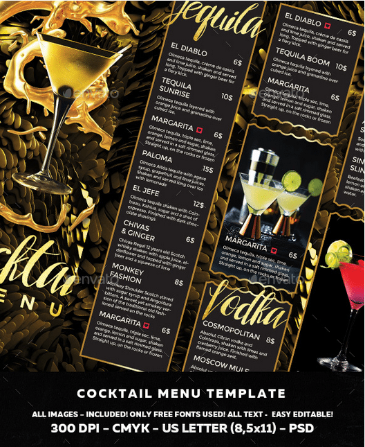 restaurant menu templates