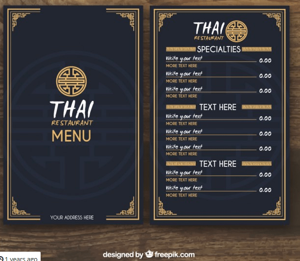 restaurant menu templates