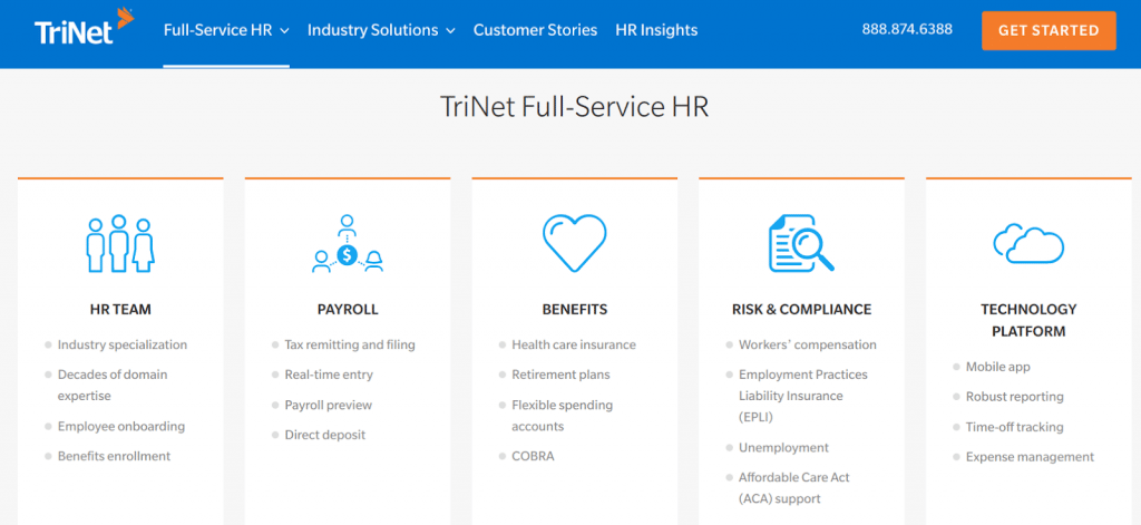 TriNet peo - six best PEOs for small business TriNet PEO services 