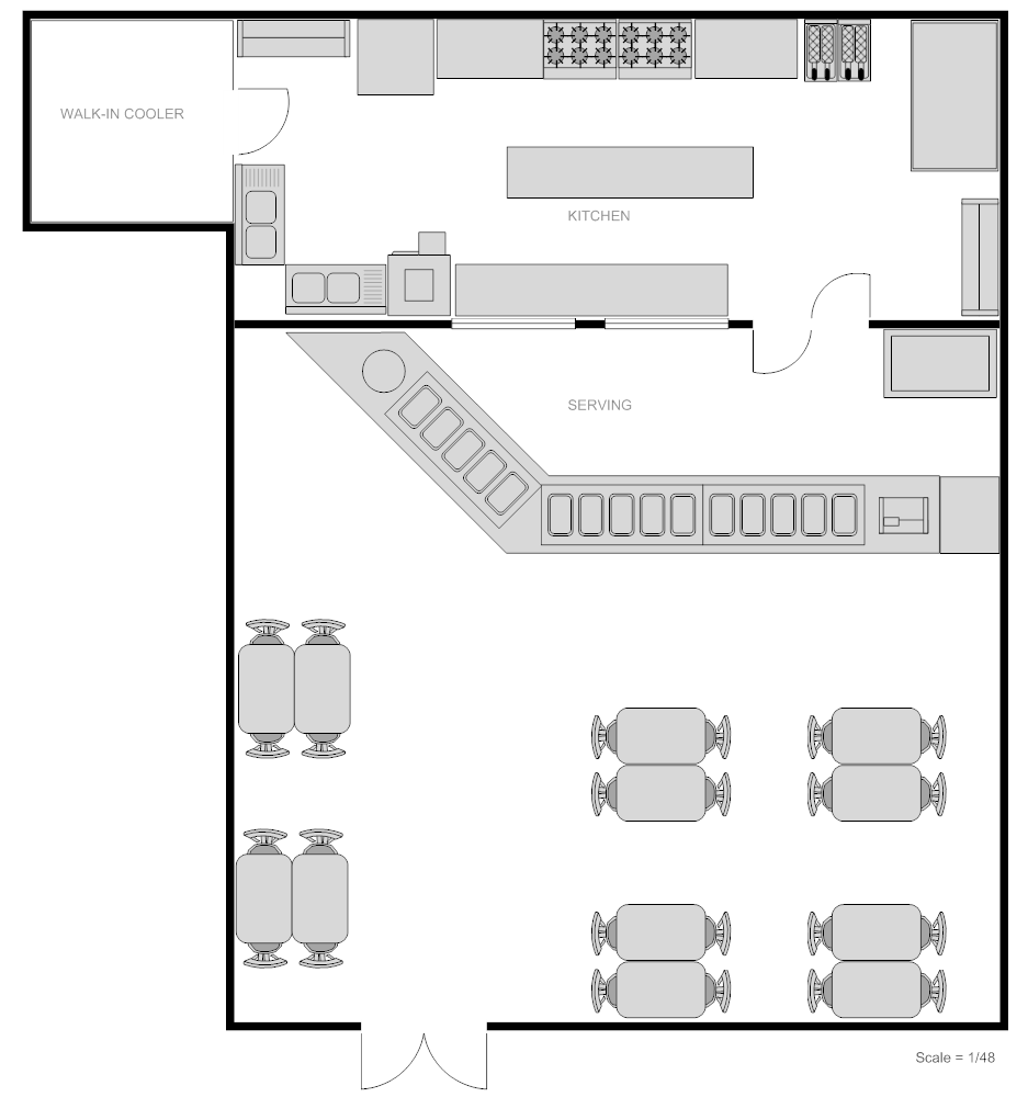 Restaurant Floor Plan - kitchen placement