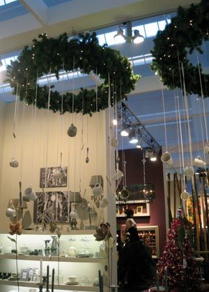 ceiling-wreath-chandeliers Christmas Displays