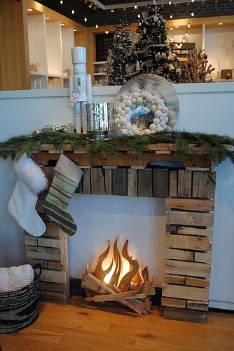 Faux Fireplace Christmas Displays