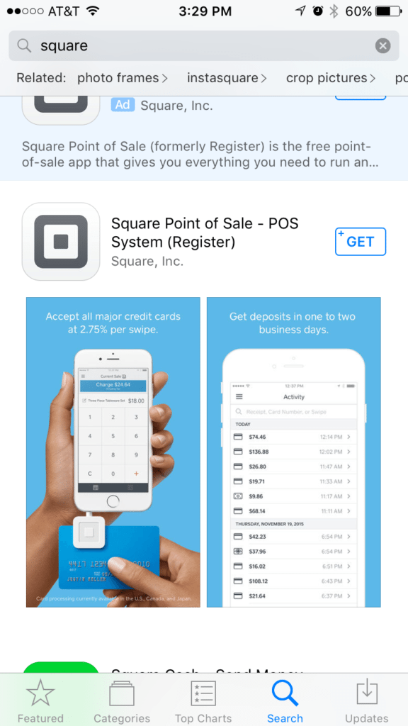 Square POS (Point of Sale): Mobile app