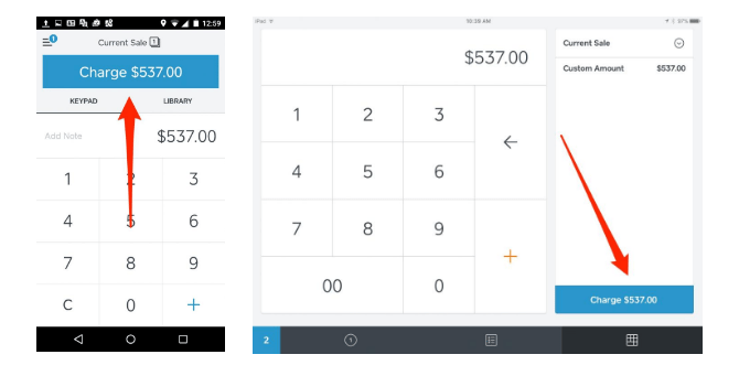 Square POS: Charge Amount