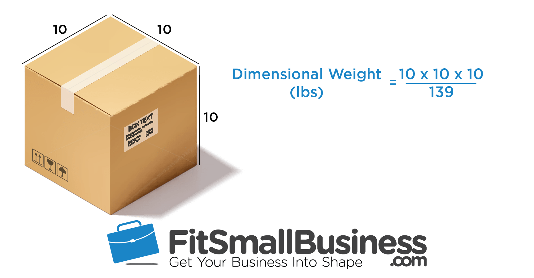 Dimensional Weight Calculator - UPS and FedEx for a 10 in box