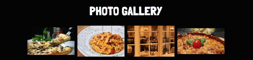 Restaurant Website: Photo Gallery